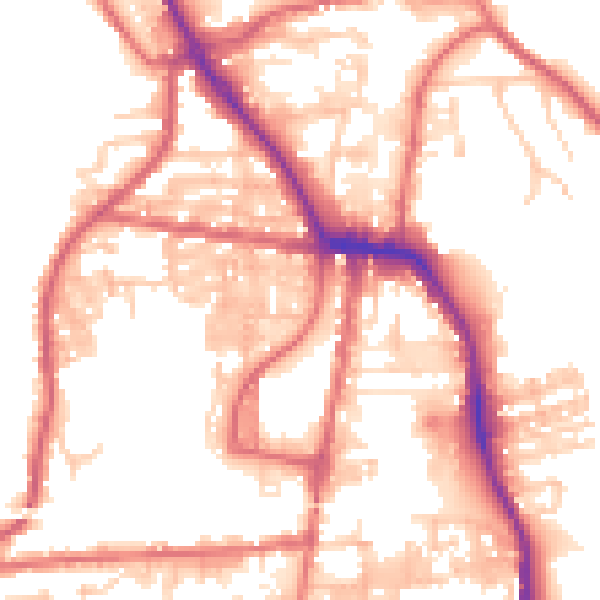 Daytime road noise heatmap for DL14 7BW