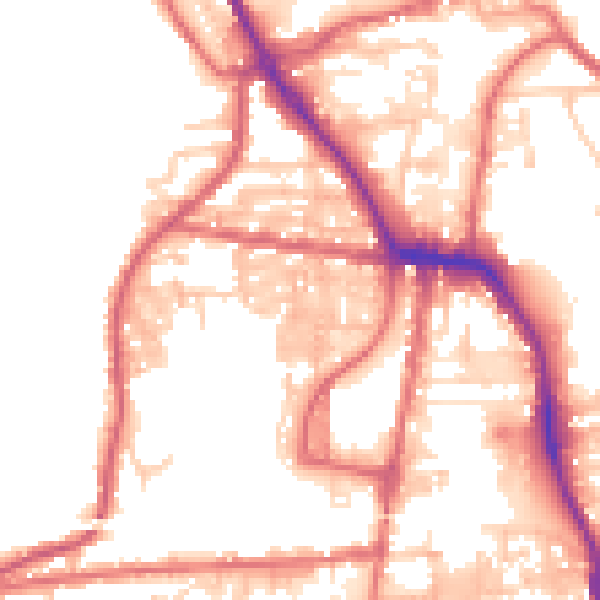 Daytime road noise heatmap for DL14 7DF
