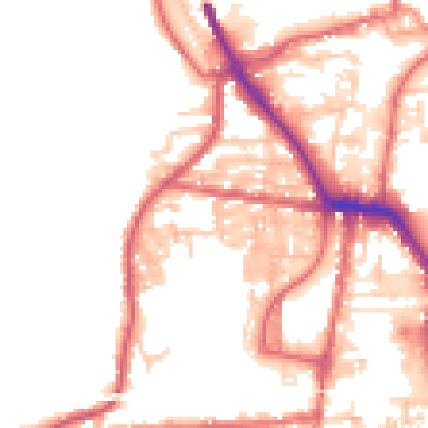 Daytime road noise heatmap for DL14 7DQ