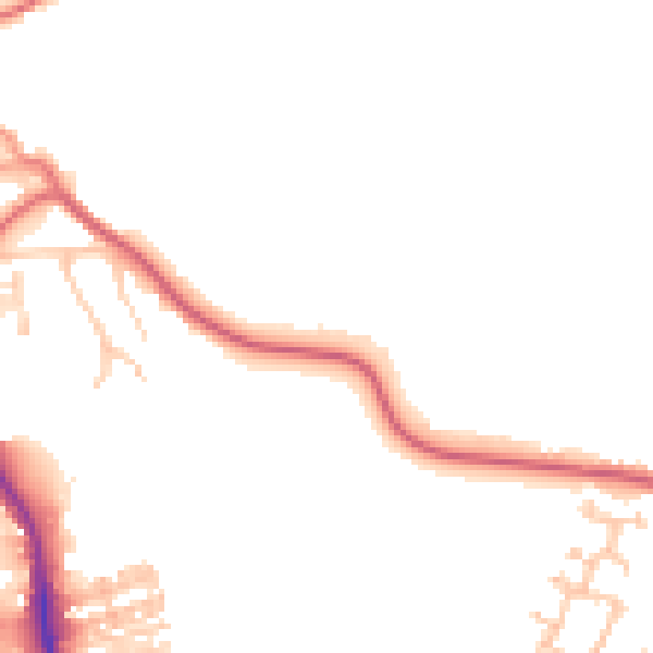 Daytime road noise heatmap for DL14 7HU