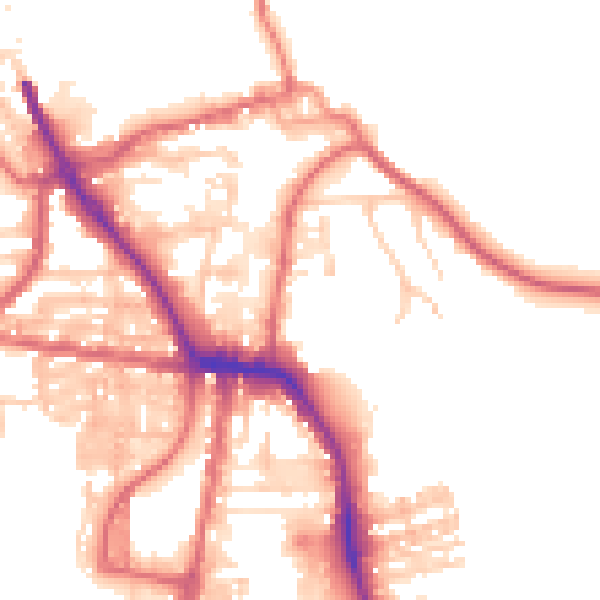 Daytime road noise heatmap for DL14 7JE