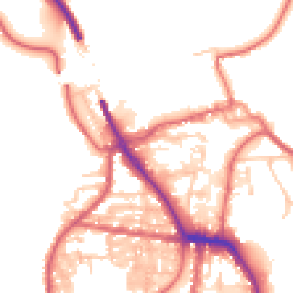 Daytime road noise heatmap for DL14 7QA