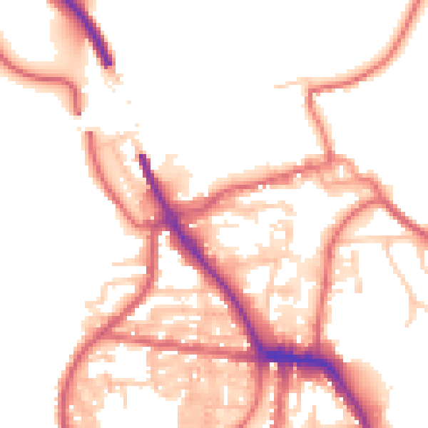 Daytime road noise heatmap for DL14 7QW