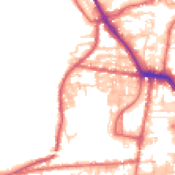 Daytime road noise heatmap for DL14 7RB