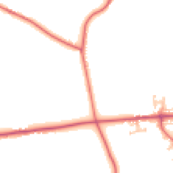 Daytime road noise heatmap for DL14 7SP