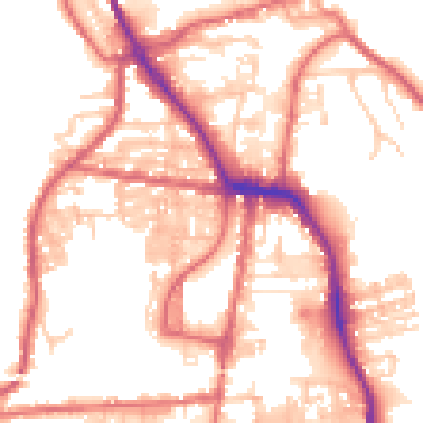 Daytime road noise heatmap for DL14 7TF