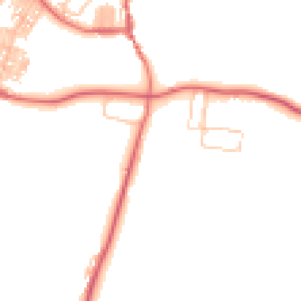 Daytime road noise heatmap for DL14 8DX