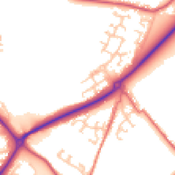 Daytime road noise heatmap for DL14 8EE