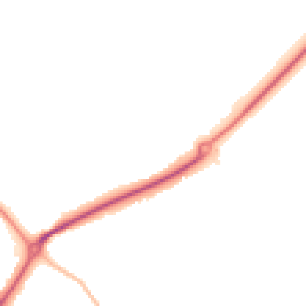 Night-time road noise heatmap for DL14 8EE