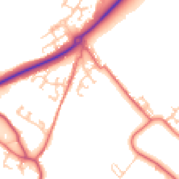 Daytime road noise heatmap for DL14 8FD