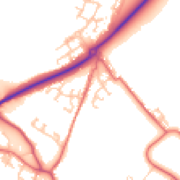 Daytime road noise heatmap for DL14 8FE