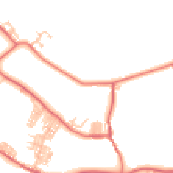 Daytime road noise heatmap for DL14 8FF