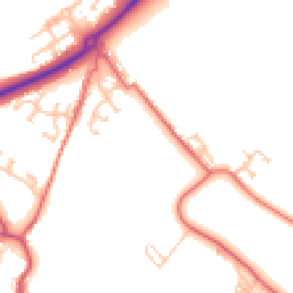 Daytime road noise heatmap for DL14 8FQ