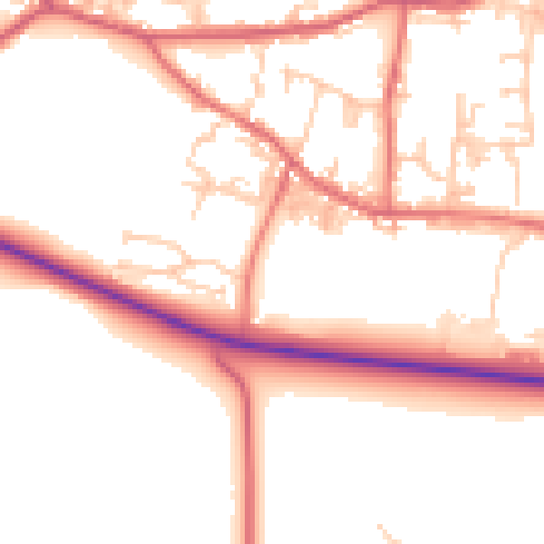 Daytime road noise heatmap for DL14 8JL