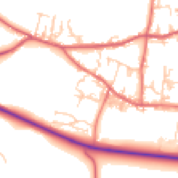 Daytime road noise heatmap for DL14 8LU