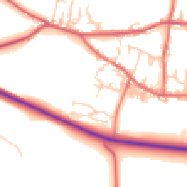 Daytime road noise heatmap for DL14 8LZ