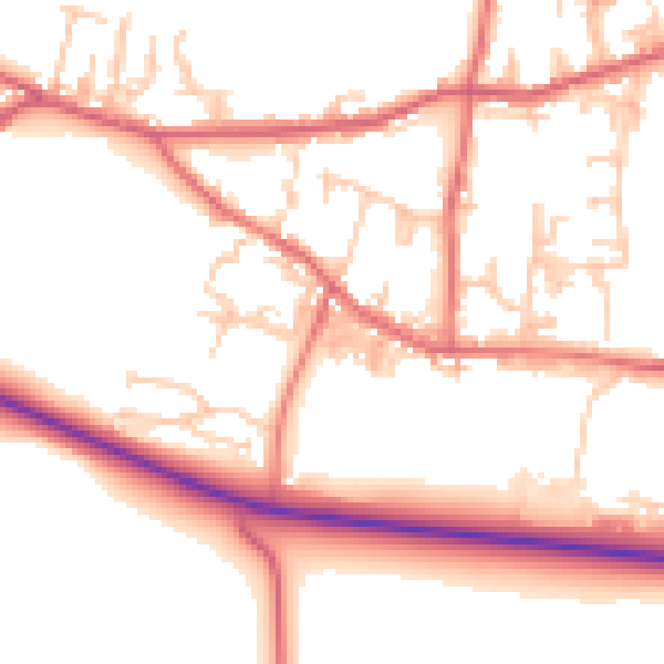 Daytime road noise heatmap for DL14 8NA