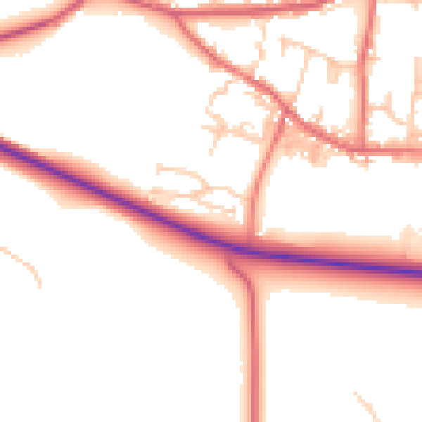 Daytime road noise heatmap for DL14 8NF