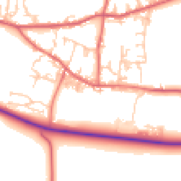Daytime road noise heatmap for DL14 8NU