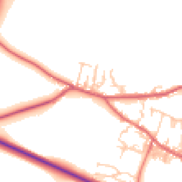 Daytime road noise heatmap for DL14 8PJ