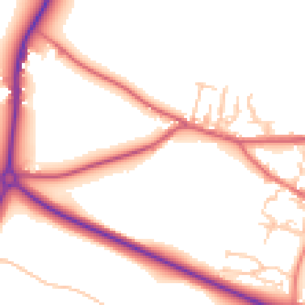 Daytime road noise heatmap for DL14 8PX