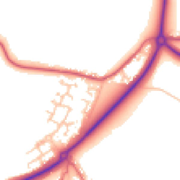 Daytime road noise heatmap for DL14 8QP