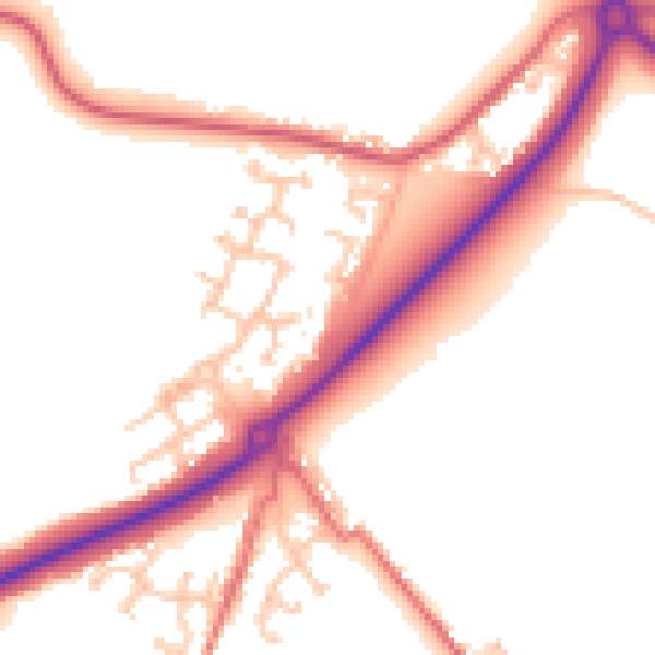 Daytime road noise heatmap for DL14 8RE