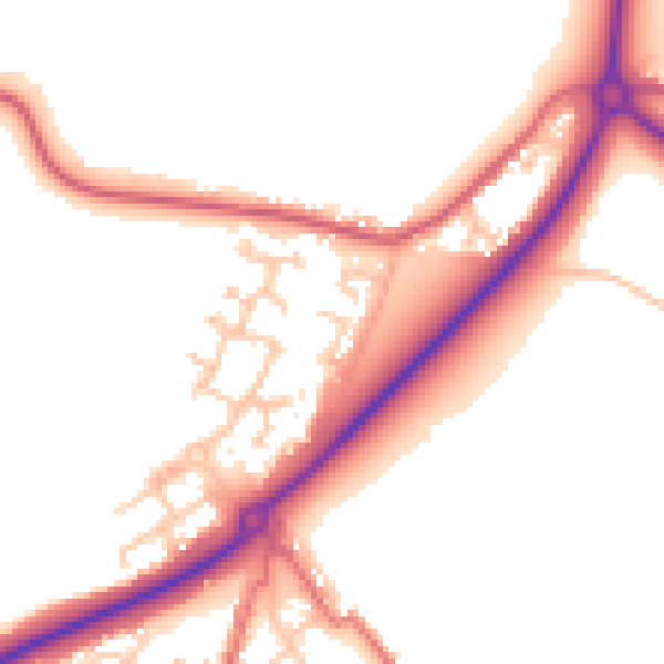 Daytime road noise heatmap for DL14 8RF