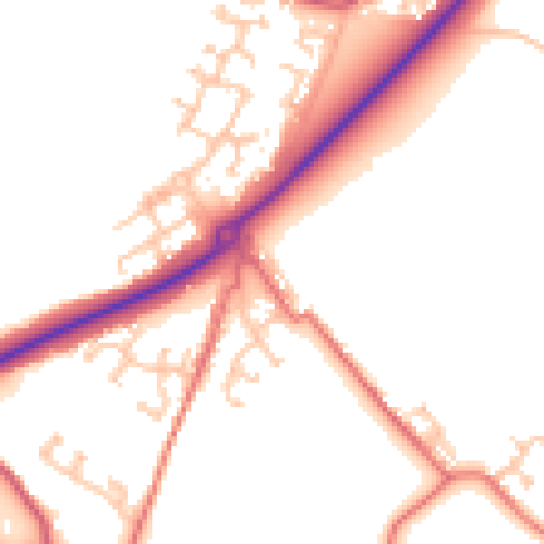 Daytime road noise heatmap for DL14 8RG