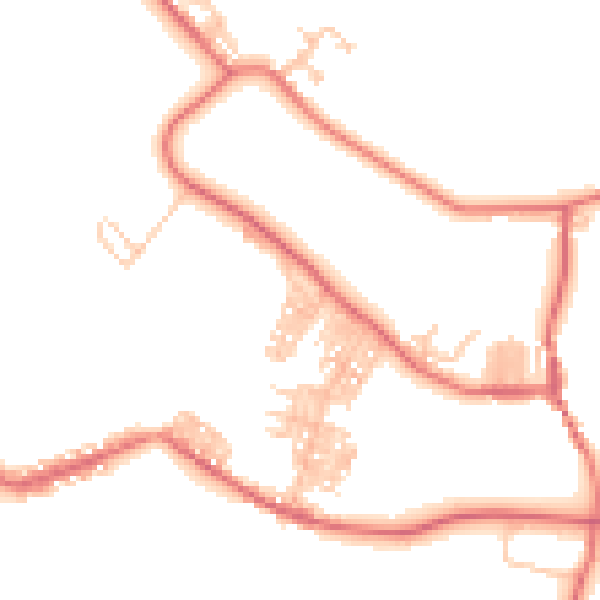 Daytime road noise heatmap for DL14 8UE