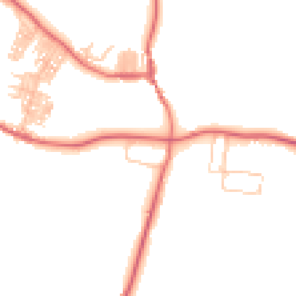 Daytime road noise heatmap for DL14 8UR