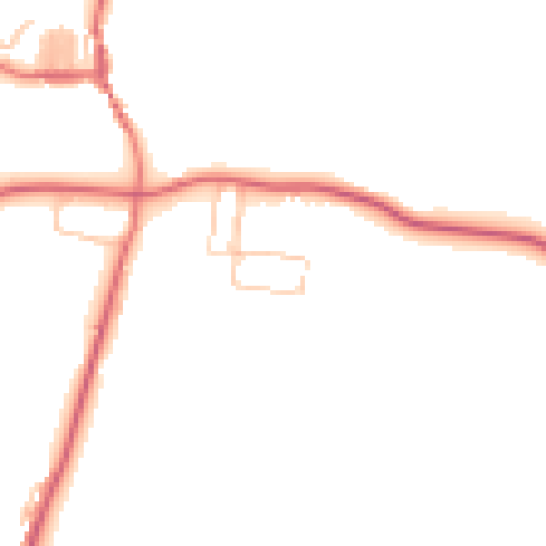 Daytime road noise heatmap for DL14 8UZ