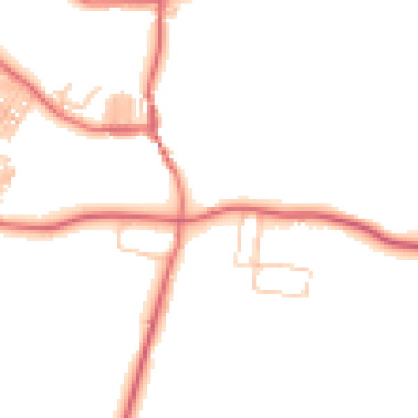 Daytime road noise heatmap for DL14 8XB