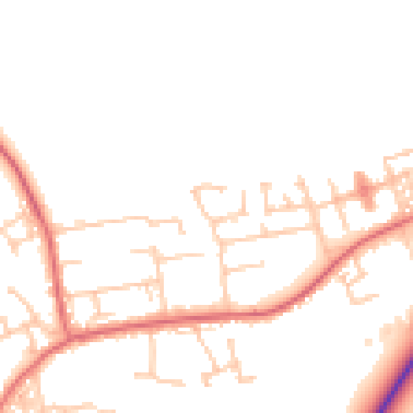 Daytime road noise heatmap for DL14 9AN