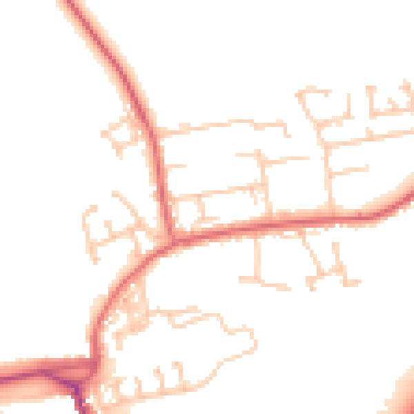 Daytime road noise heatmap for DL14 9DS