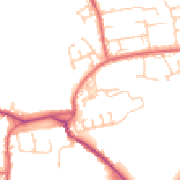 Daytime road noise heatmap for DL14 9HD