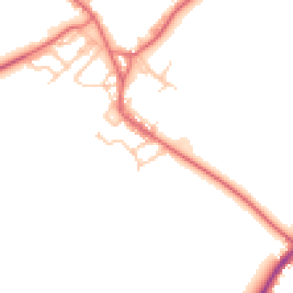 Daytime road noise heatmap for DL14 9QN