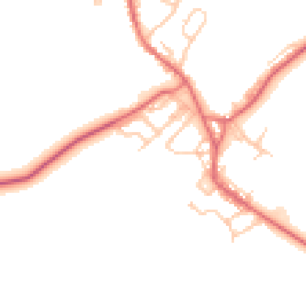 Daytime road noise heatmap for DL14 9QT