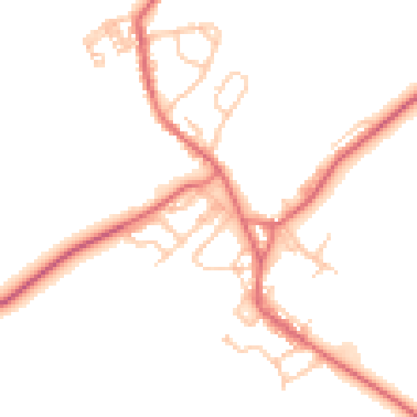 Daytime road noise heatmap for DL14 9QY