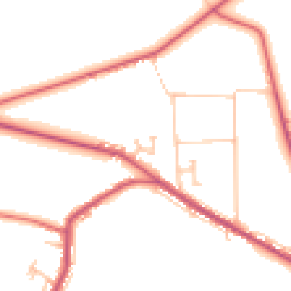 Daytime road noise heatmap for DL15 9TJ
