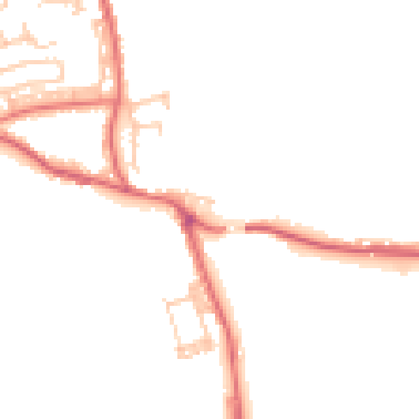 Daytime road noise heatmap for DL17 0AJ