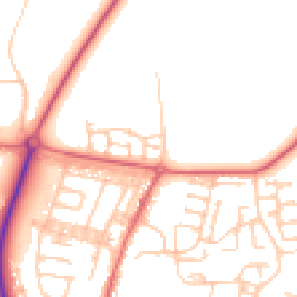 Daytime road noise heatmap for DL17 0BE