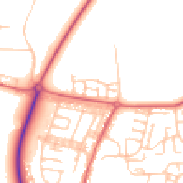 Daytime road noise heatmap for DL17 0BF