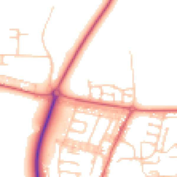 Daytime road noise heatmap for DL17 0BL