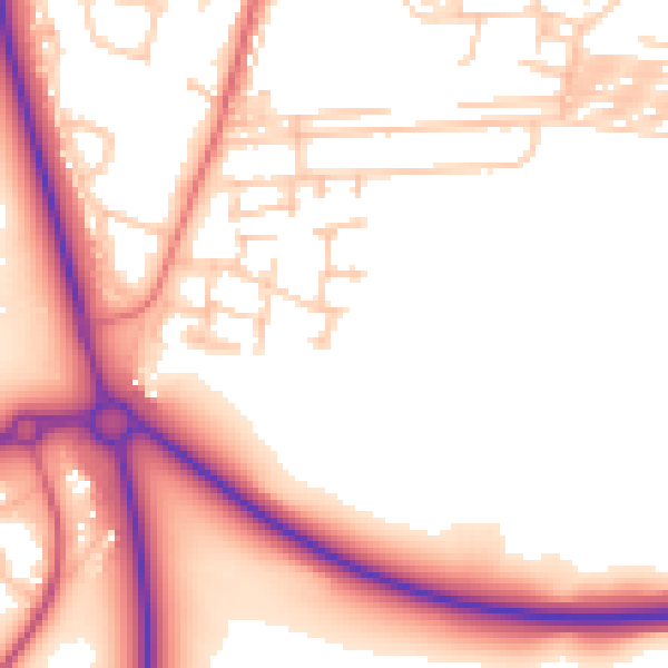 Daytime road noise heatmap for DL17 0DZ