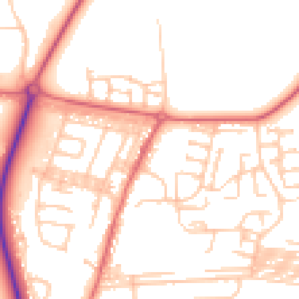 Daytime road noise heatmap for DL17 0ED