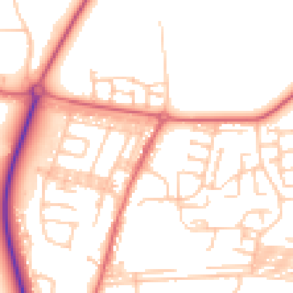 Daytime road noise heatmap for DL17 0EJ