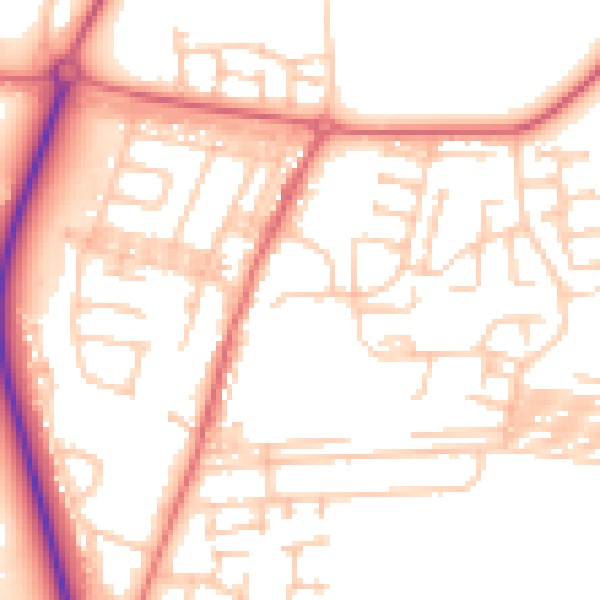 Daytime road noise heatmap for DL17 0ER