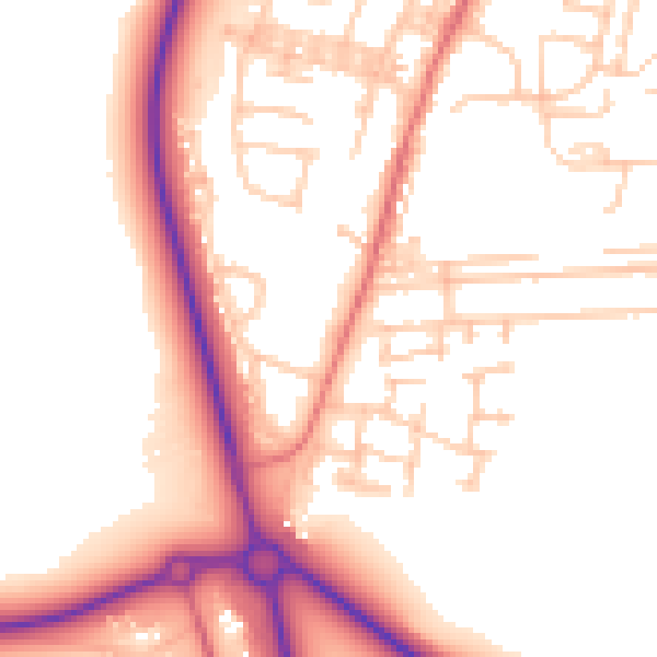 Daytime road noise heatmap for DL17 0EZ