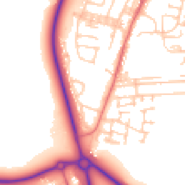 Daytime road noise heatmap for DL17 0FB